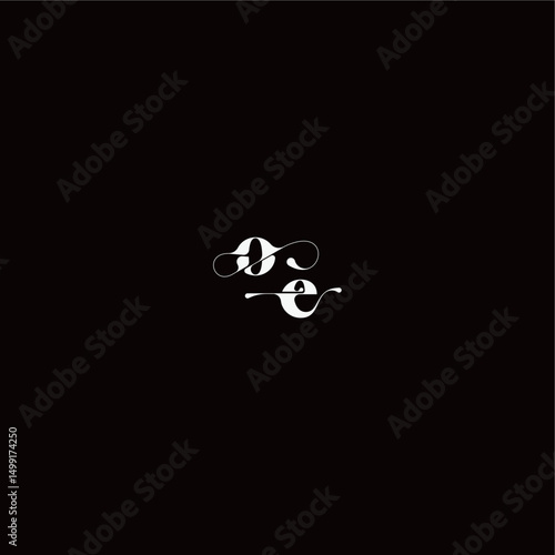 wedding typography initial monogram style and elegant concept OE organic hairline logo letter
