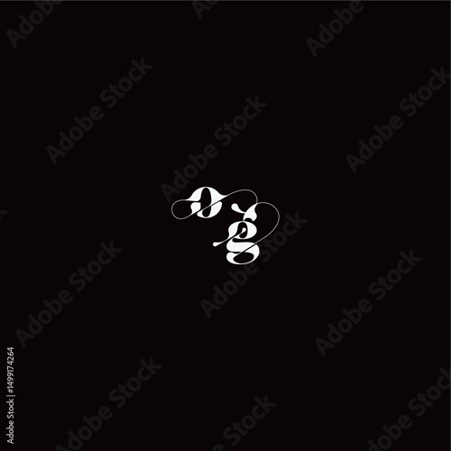 wedding typography initial monogram style and elegant concept OG organic hairline logo letter