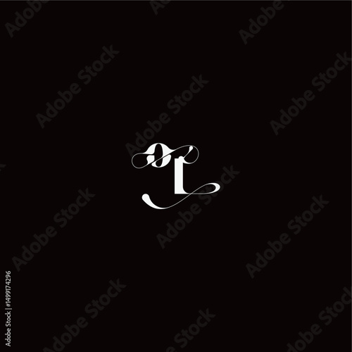 wedding typography initial monogram style and elegant concept OL organic hairline logo letter