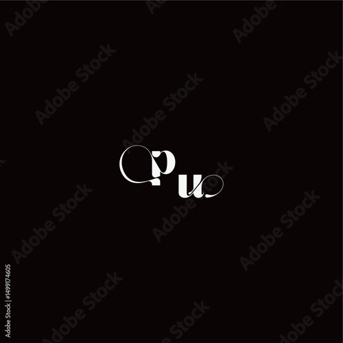 wedding typography initial monogram style and elegant concept PU organic hairline logo letter
