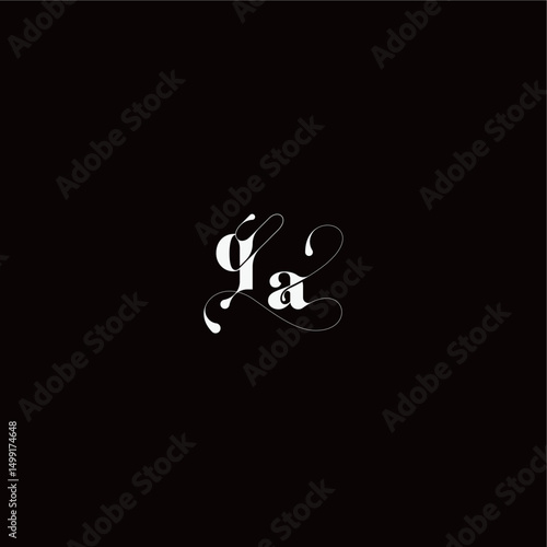 wedding typography initial monogram style and elegant concept QA organic hairline logo letter