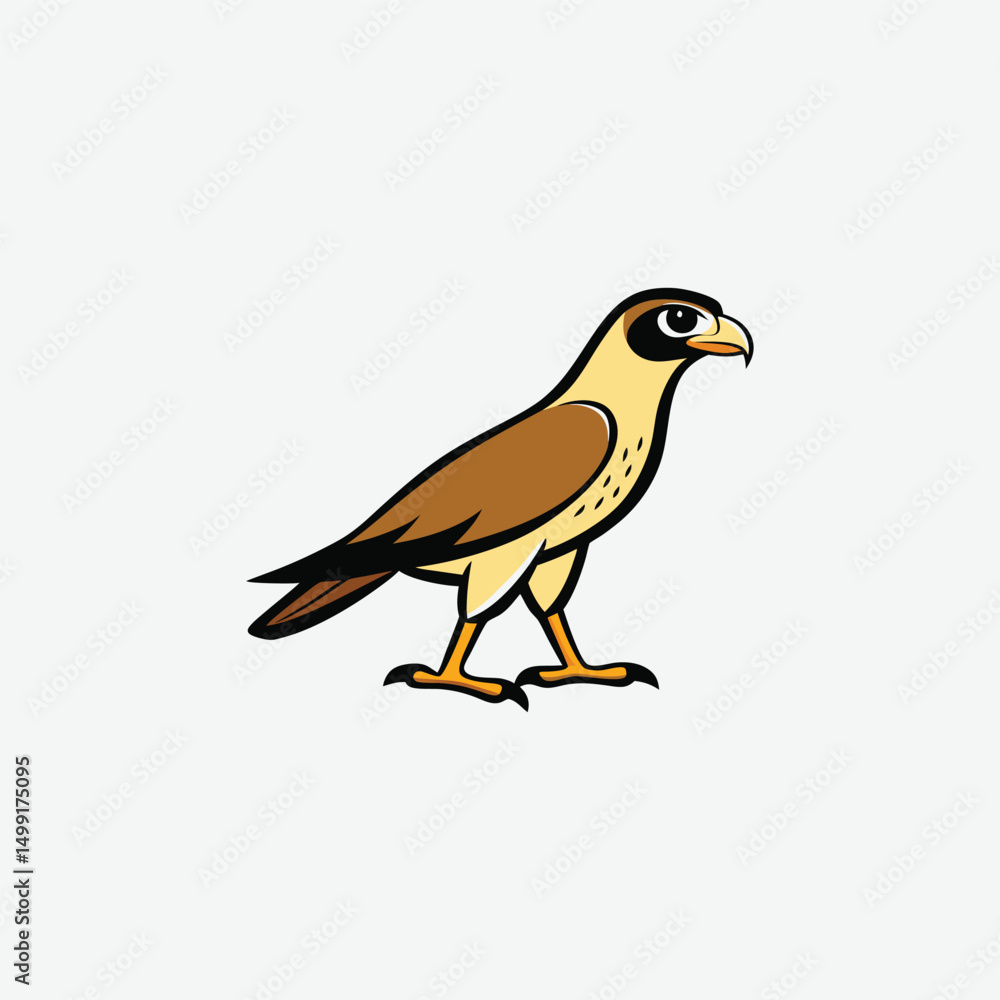 Obraz premium Minimal Hawk Bird Silhouette Vector – Elegant High-Contrast Walking Pose Illustration on White Background