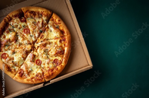 Pizza in a cardboard box, r...