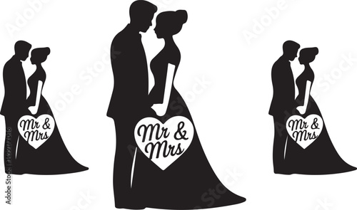 Bride and Groom SVG | Wedding Couple Silhouette | Just Married Cut File for Cricut

Mr and Mrs SVG | Wedding Day Design | Bride & Groom Clipart for DIY Signs & Shirts

Wedding Couple SVG | Romantic Br