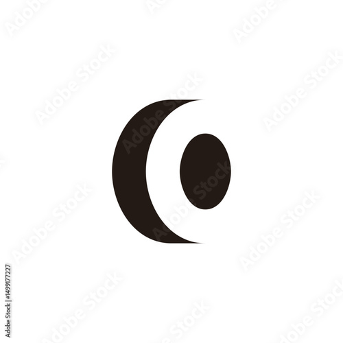 letter co simple round tire dot logo vector