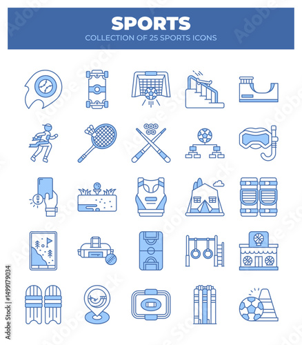 Collection of 25 Sports Icons. A Visual Guide to Various Sports and Activities