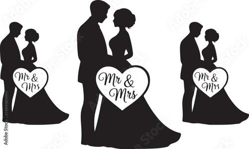 Bride and Groom SVG | Wedding Couple Silhouette | Just Married Cut File for Cricut

Mr and Mrs SVG | Wedding Day Design | Bride & Groom Clipart for DIY Signs & Shirts

Wedding Couple SVG | Romantic Br
