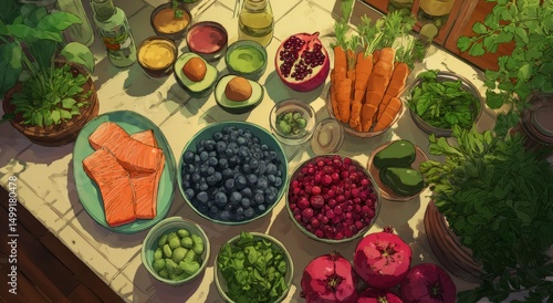 Colorful array of fresh pro...