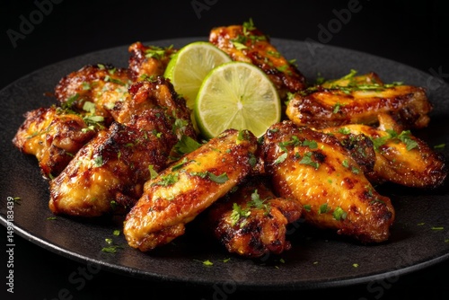 Close-up of seasoned chicke...