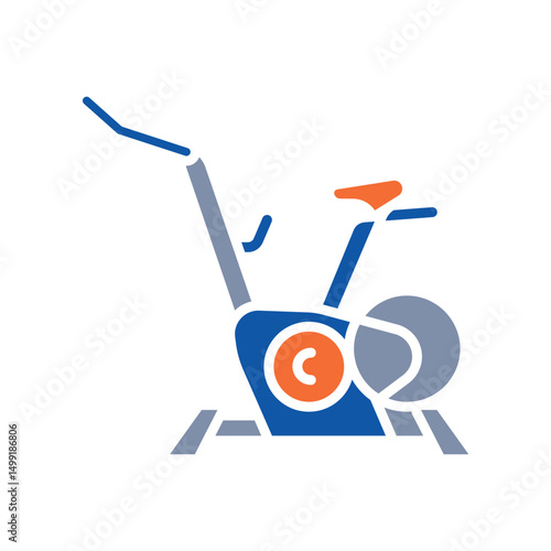 exercise bike color flat icon for digital and print projects.