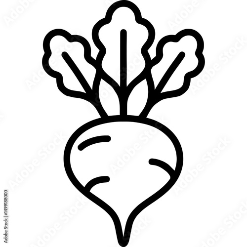 Minimalist beet outline icon in vector style