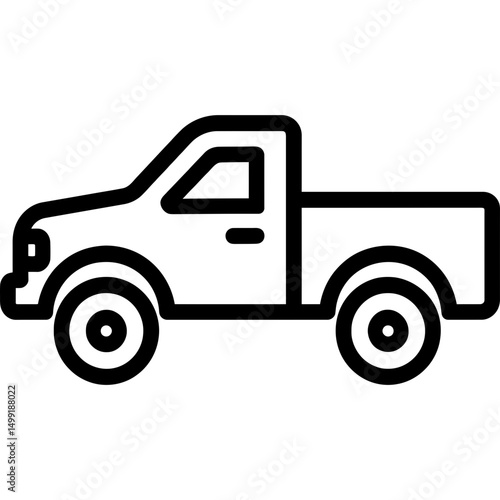 Clean vector icon of a pickup truck