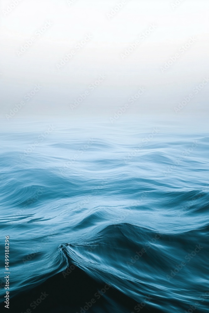 Naklejka premium A minimalist background featuring a cool gradient that fades from turquoise to seafoam green and deep blue.