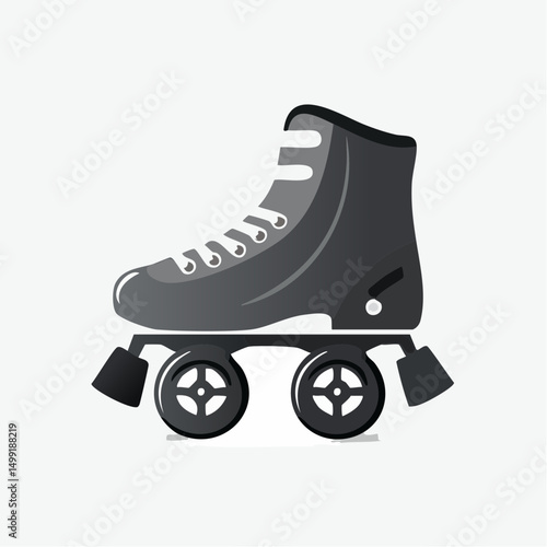 Gray Rollerskates Illustration