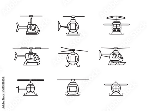 Modern helicopter stroke art perfect for branding needs