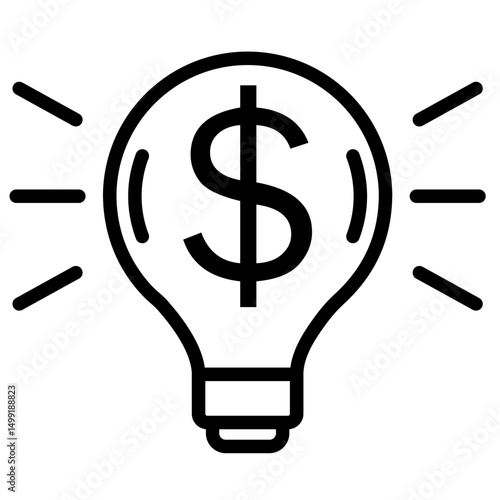light bulb with dollar sign