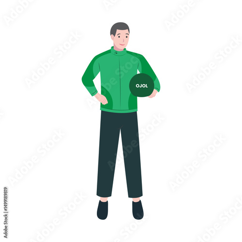 Profession Character Online Motorcycle Taxi perfect for infographics and educational materials