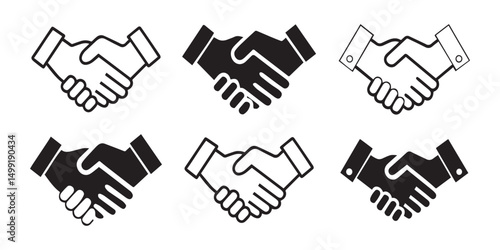 Business agreement handshake icon in different style vector illustration, friendly handshake icon for appse.epsse