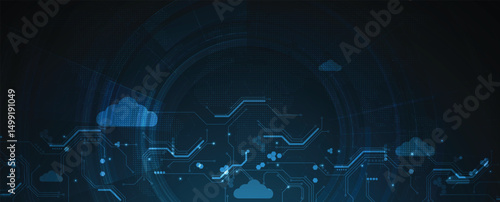 Cloud concept technology background and network security