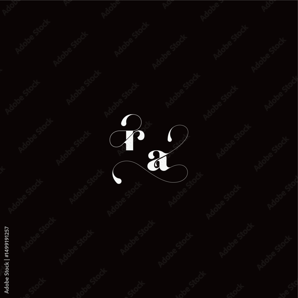 wedding typography initial monogram style and elegant concept RA organic hairline logo letter wedding typography initial monogram style and elegant concept RA organic hairline logo letter
