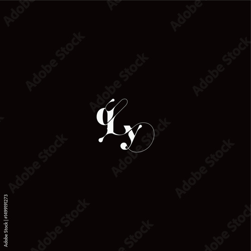 wedding typography initial monogram style and elegant concept QY organic hairline logo letter