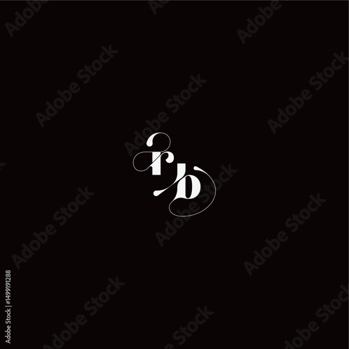 wedding typography initial monogram style and elegant concept RB organic hairline logo letter