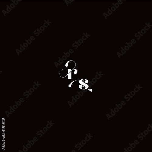 wedding typography initial monogram style and elegant concept RS organic hairline logo letter