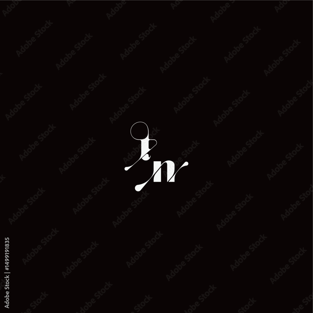 Obraz premium wedding typography initial monogram style and elegant concept TN organic hairline logo letter