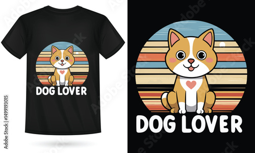 Dog Lover T-Shirt – Cute Retro Puppy Graphic Tee for Pet Owners and Dog Moms