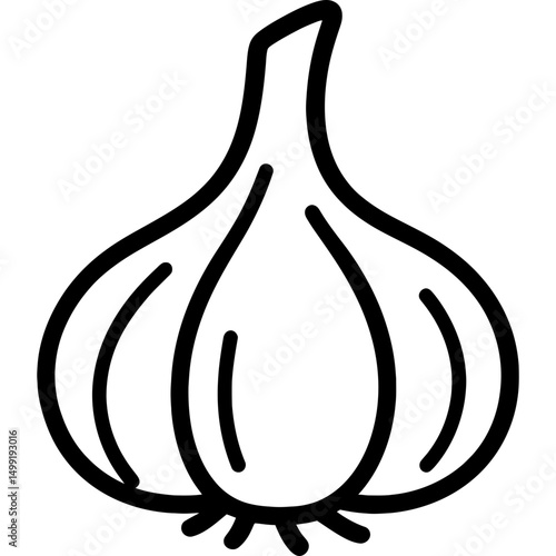 Minimalist garlic bulb vector outline icon