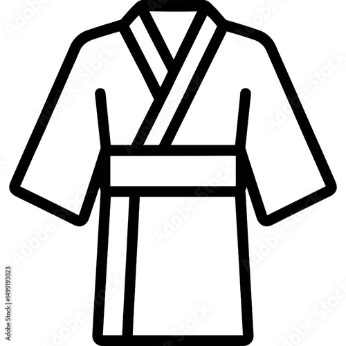 Minimalist outline icon of a kimono