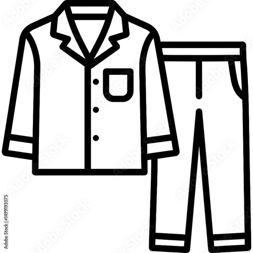 Minimalist pajamas icon in vector style