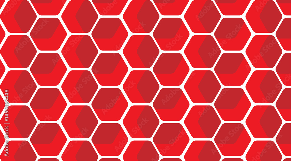 Obraz premium Seamless Red hexagon pattern