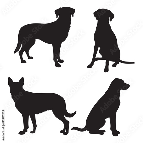 Dog silhouette vector. vector illustration EPS 10