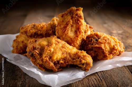 Crispy fried chicken pieces...