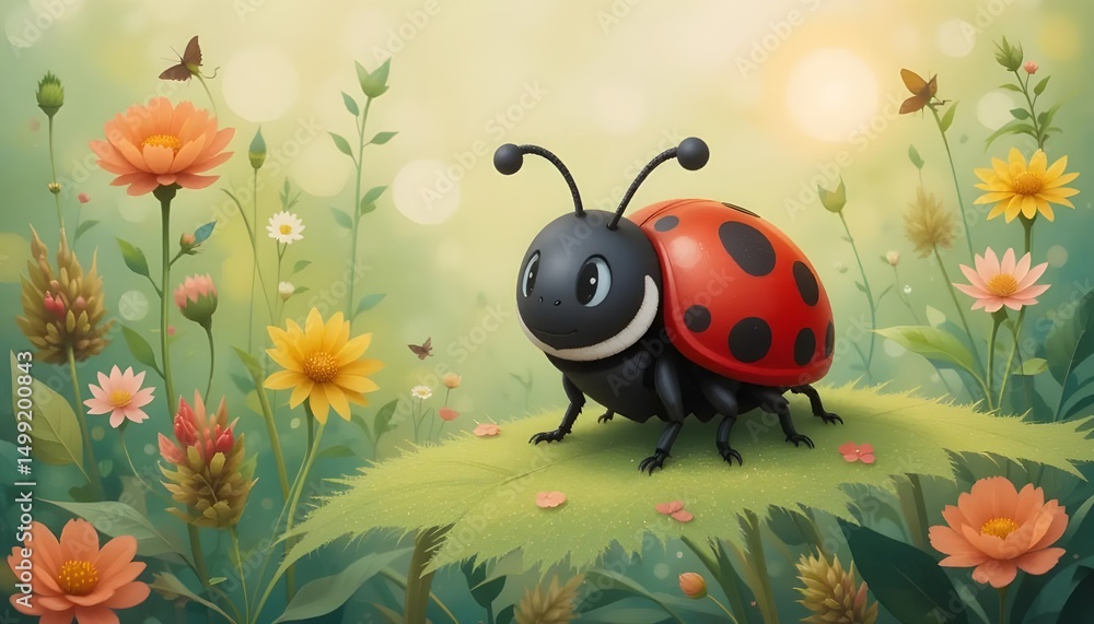 Adorable Ladybug Illustration.
Adorable Ladybug Illustration.