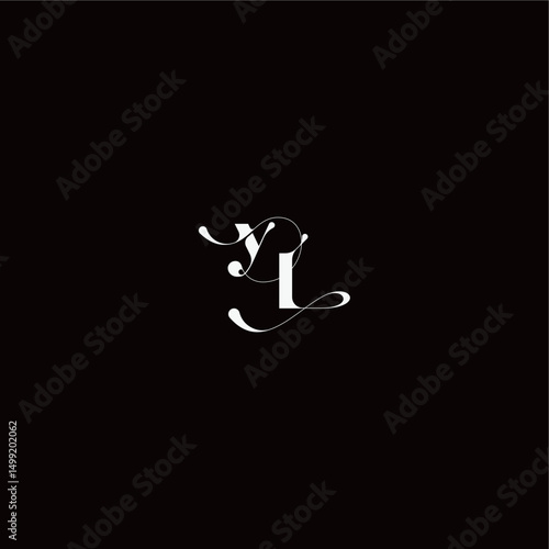 YL letter monogram style and elegant concept organic hairline logo wedding typography initial