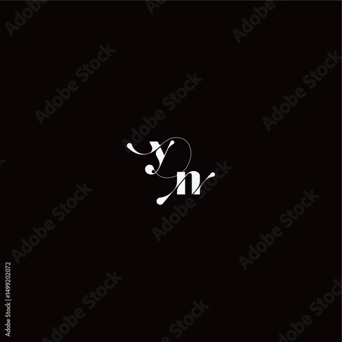 YN letter monogram style and elegant concept organic hairline logo wedding typography initial