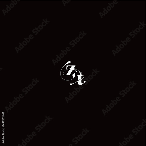 ZT letter monogram style and elegant concept organic hairline logo wedding typography initial