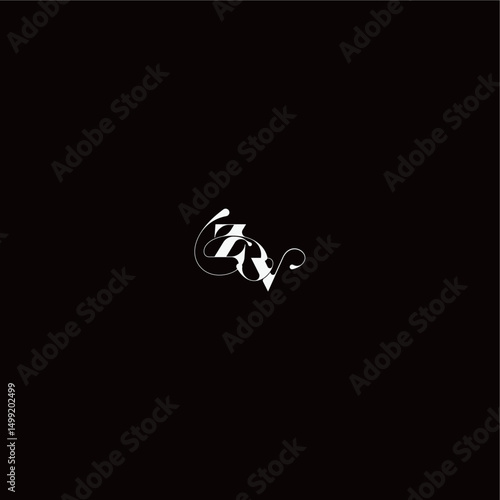 ZV letter monogram style and elegant concept organic hairline logo wedding typography initial