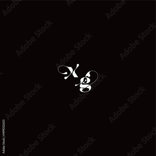 XG letter monogram style and elegant concept organic hairline logo wedding typography initial