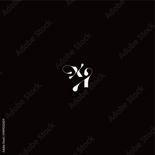 XI letter monogram style and elegant concept organic hairline logo wedding typography initial