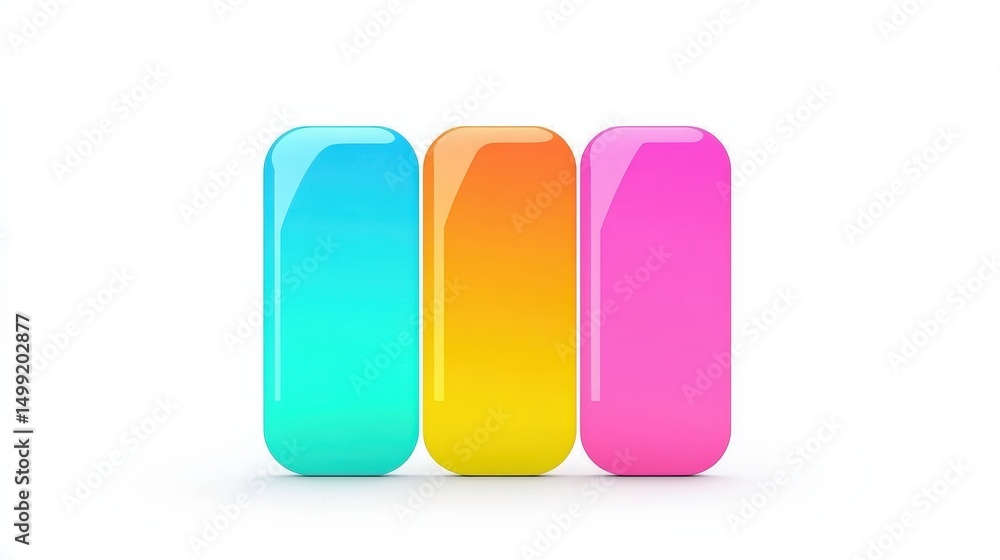 Bright and Colorful Rectangular Shapes with Gradient Effect Bright and Colorful Rectangular Shapes with Gradient Effect