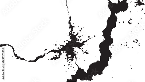 Vector grunge cracked texture. Black cracks isolated on white background. Abstract cracked texture .