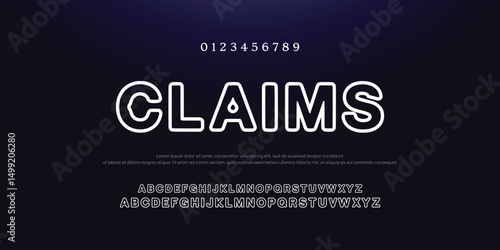 Creative Outline Double line monogram alphabet and tech fonts. Lines font regular uppercase and lowercase. Vector illustration.