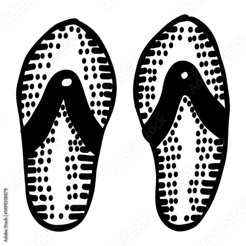 Flipflops hand drawn icon