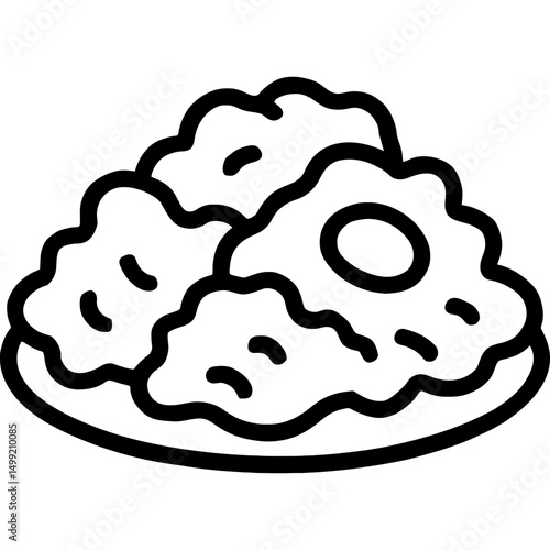 Outline icon of scrambled eggs