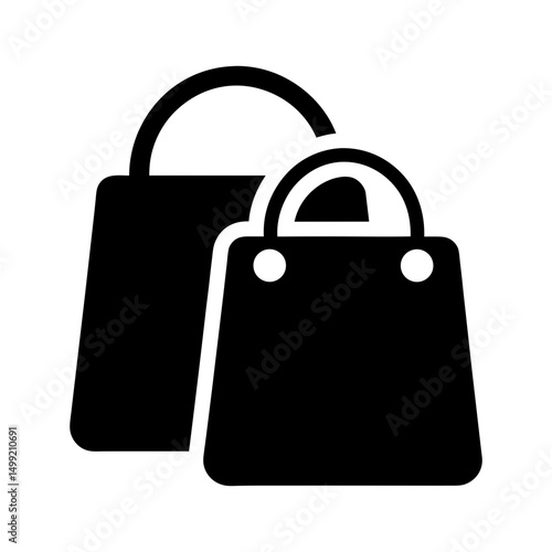 shopping bags stacked silhouette icon
