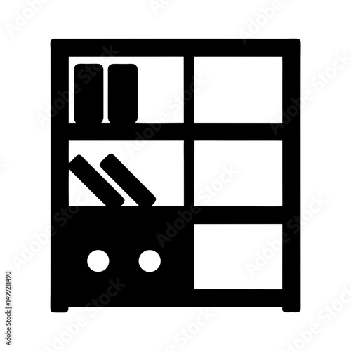 display shelf icon contemporary flat silhouette design

