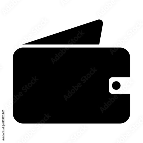 pocket wallet icon silhouette fill vector
